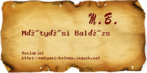 Mátyási Balázs névjegykártya